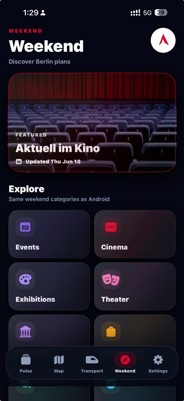 Berlin Pulse weekend discovery screen